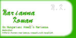 marianna koman business card